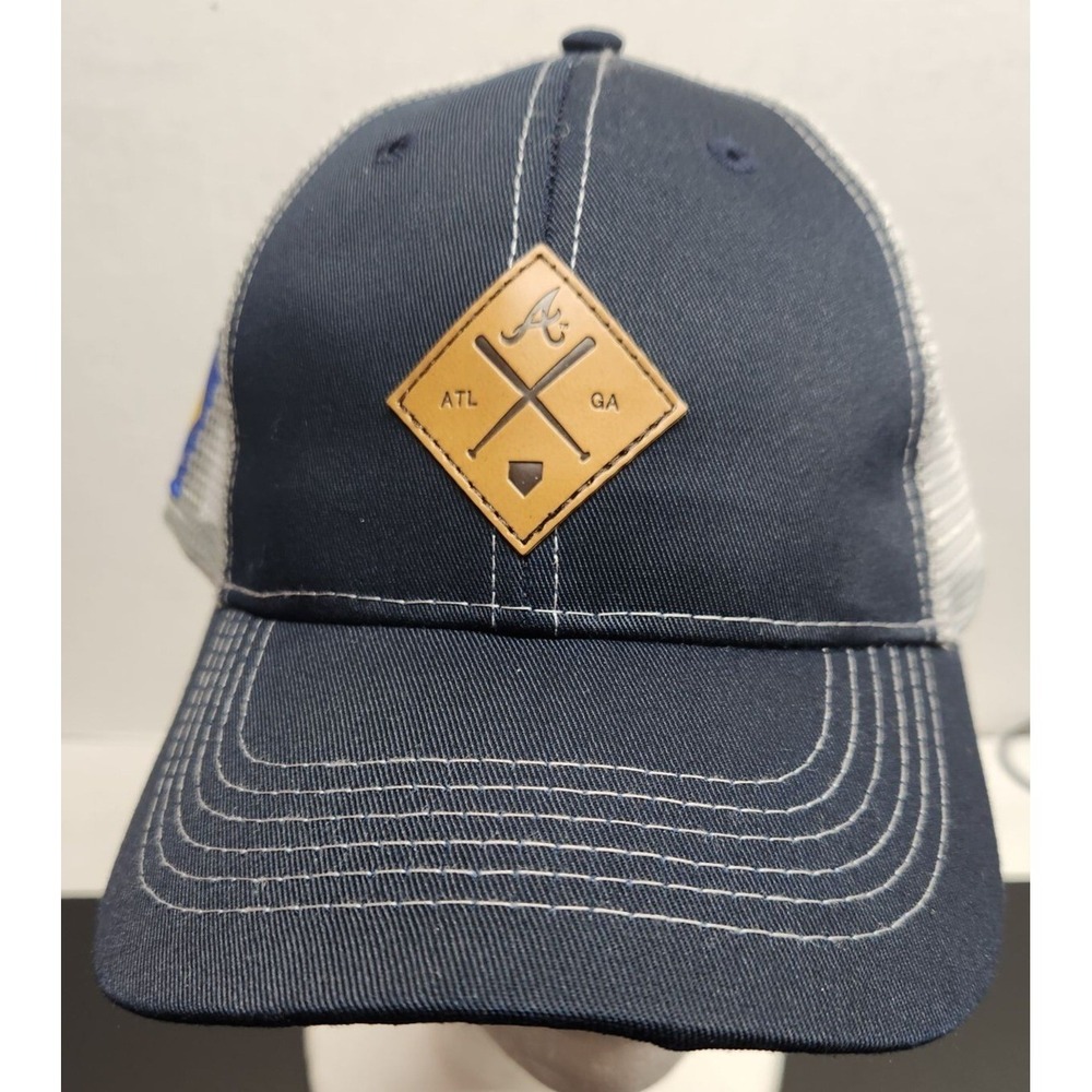 Atlanta Braves & Napa  Trucker Hat With Leather Patch - ATL‎ GA Design - NEW